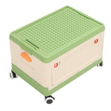 Darrahopens Baby & Kids > Kid's Furniture > Toy Boxes Rolling Toy Storage Bin Toy Storage Organizer Bin with Lid Wheels Children Building Blocks Organizer Green In Australia - Darrahopens