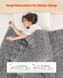 Darrahopens Baby & Kids > Kid's Furniture > Toy Boxes VEVOR Weighted Blanket, 9 kg, 1524 x 2032 mm Queen Size, Sherpa Fleece Heavy Blanket with Glass Beads, Soft Warm Cozy Fluffy Touch, for 90-113 kg Adults, Anxiety Stress Relief, Improve Sleep, Grey
