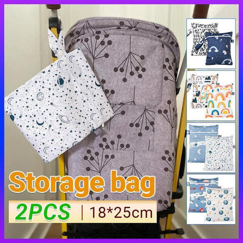 Darrahopens Baby & Kids > Nursing > Baby Health & Grooming Kits 2Pcs/Set 18 X 25Cm Small Waterproof Wet Bag Stroller Hanging Organizer Bag - ES075-013
