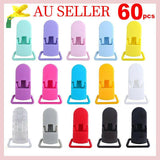 Darrahopens Baby & Kids > Nursing > Baby Health & Grooming Kits 60 Random Colored Plastic Pacifier Dummy Clip Suspender Badge Holder for Crafts