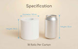 Darrahopens Baby & Kids > Nursing > Baby Health & Grooming Kits Coreless Toilet Paper, 18 Rolls Per Carton