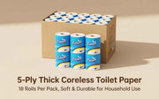 Darrahopens Baby & Kids > Nursing > Baby Health & Grooming Kits Coreless Toilet Paper, 18 Rolls Per Carton