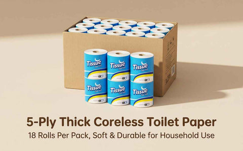 Darrahopens Baby & Kids > Nursing > Baby Health & Grooming Kits Coreless Toilet Paper, 18 Rolls Per Carton