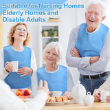 Darrahopens Baby & Kids > Nursing > Nursing & Feeding Blue Anti-Stain Feeding Apron with Pocket – Adjustable Care Bib for Elderly & Disabled Adults (2-Pack)