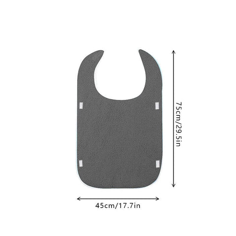 Darrahopens Baby & Kids > Nursing > Nursing & Feeding Grey Anti-Stain Feeding Apron with Pocket – Adjustable Care Bib for Elderly & Disabled Adults (2-Pack)