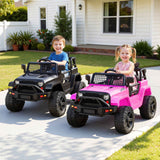 Darrahopens Baby & Kids > Ride On Cars, Go-karts & Bikes > Ride On Cars 2x Rigo Electric Kids Ride On Car Black Pink Off-Road Ride-On Toy with Remote Control Horn Music