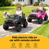 Darrahopens Baby & Kids > Ride On Cars, Go-karts & Bikes > Ride On Cars 2x Rigo Electric Kids Ride On Car Black Pink Off-Road Ride-On Toy with Remote Control Horn Music