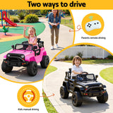 Darrahopens Baby & Kids > Ride On Cars, Go-karts & Bikes > Ride On Cars 2x Rigo Electric Kids Ride On Car Black Pink Off-Road Ride-On Toy with Remote Control Horn Music