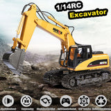 Darrahopens Baby & Kids > Ride On Cars, Go-karts & Bikes > Ride On Cars HUINA 1/14 15CH RC Alloy Excavator Construction Engineering Vehicle Digger Toy Gift