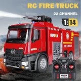 Darrahopens Baby & Kids > Ride On Cars, Go-karts & Bikes > Ride On Cars Huina 1:14 RC Fire Truck Toy Car Water Cannon Gun Construction Kids Toy