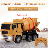 Darrahopens Baby & Kids > Ride On Cars, Go-karts & Bikes > Ride On Cars Huina 1/18 RC Engineering Construction Concrete Cement Mixer Truck Remote Control Toy Kids Gift