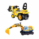 Darrahopens Baby & Kids > Ride On Cars, Go-karts & Bikes > Ride On Cars Keezi Kids Ride On Toy Car Bulldozer and Digger with Helmet Outdoor Sandpit Toys Yellow