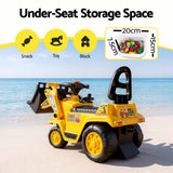 Darrahopens Baby & Kids > Ride On Cars, Go-karts & Bikes > Ride On Cars Keezi Kids Ride On Toy Car Bulldozer and Digger with Helmet Outdoor Sandpit Toys Yellow