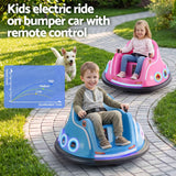 Darrahopens Baby & Kids > Ride On Cars, Go-karts & Bikes > Ride On Cars Kids Ride On Car Bumper Electric Toys Cars with Remote Control Stickers Light Blue Pink