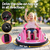 Darrahopens Baby & Kids > Ride On Cars, Go-karts & Bikes > Ride On Cars Kids Ride On Car Bumper Electric Toys Cars with Remote Control Stickers Light Blue Pink