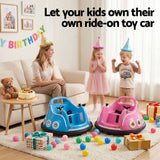 Darrahopens Baby & Kids > Ride On Cars, Go-karts & Bikes > Ride On Cars Kids Ride On Car Bumper Electric Toys Cars with Remote Control Stickers Light Blue Pink