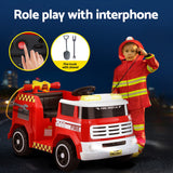 Darrahopens Baby & Kids > Ride On Cars, Go-karts & Bikes > Ride On Cars Rigo Kids Ride On Car Electric Fire Engine Fighting Truck with Water Gun Music