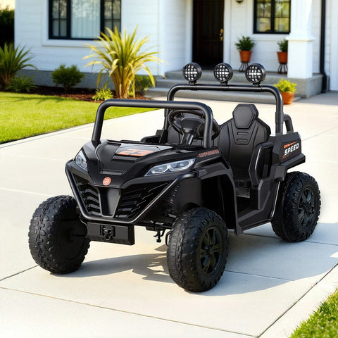 Darrahopens Baby & Kids > Ride On Cars, Go-karts & Bikes > Ride On Cars Rigo Kids Ride On Car Electric Toys Cars Headlight Music Remote Control Black