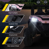Darrahopens Baby & Kids > Ride On Cars, Go-karts & Bikes > Ride On Cars Rigo Kids Ride On Car Electric Toys Cars Headlight Music Remote Control Pink