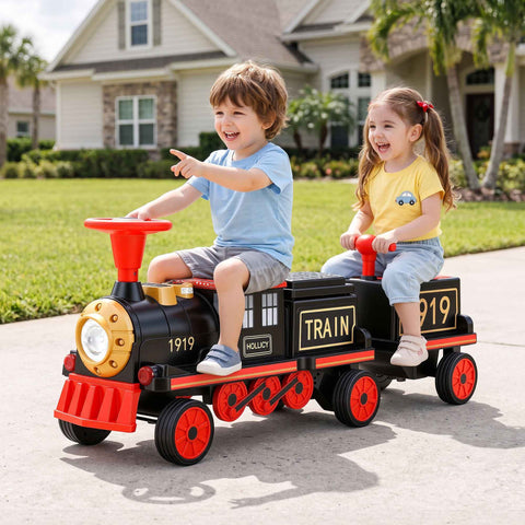 Darrahopens Baby & Kids > Ride On Cars, Go-karts & Bikes > Ride On Cars Rigo Kids Ride on Car Train 12V Electric Toy 2 Seater 136cm In Australia - Darrahopens