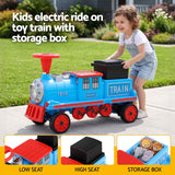 Darrahopens Baby & Kids > Ride On Cars, Go-karts & Bikes > Ride On Cars Rigo Kids Ride on Car Train 12V Electric Toy 2 Seaters Storage 87cm Blue In Australia - Darrahopens