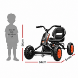 Darrahopens Baby & Kids > Ride On Cars, Go-karts & Bikes > Ride On Cars Rigo Pedal Go Kart Kids with Plastic Wheels Forward Reverse Black 84cm In Australia - Darrahopens