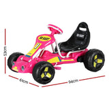 Darrahopens Baby & Kids > Ride on Cars, Go-karts & Bikes Rigo Kids Pedal Go Kart Ride On Toys Racing Car Plastic Tyre Pink
