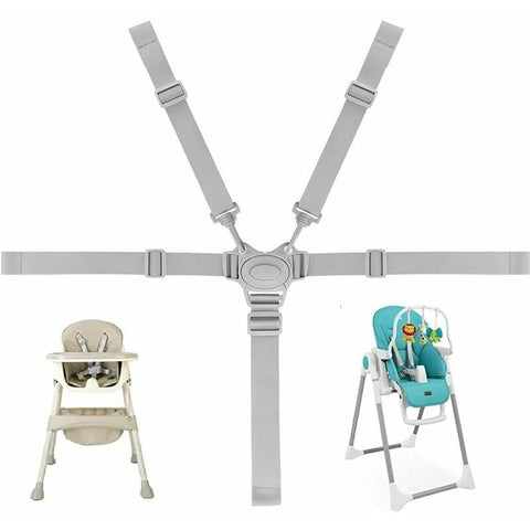 Darrahopens Baby & Kids > Strollers > Stroller & Pram Accessories Adjustable 5-Point Safety Harness for Child Car Seats and Strollers, Gray - Compatible with Most Brands
