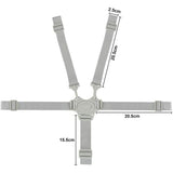 Darrahopens Baby & Kids > Strollers > Stroller & Pram Accessories Adjustable 5-Point Safety Harness for Child Car Seats and Strollers, Gray - Compatible with Most Brands