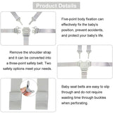 Darrahopens Baby & Kids > Strollers > Stroller & Pram Accessories Adjustable 5-Point Safety Harness for Child Seats and Strollers, Gray - Compatible with Most Brands
