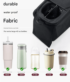 Darrahopens Baby & Kids > Strollers > Stroller & Pram Accessories Black and Gray Stitching Universal Stroller Organiser Caddy with Insulated Cup Holders and Detachable Wristlet