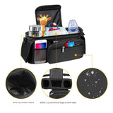 Darrahopens Baby & Kids > Strollers > Stroller & Pram Accessories Black and Pink Stitching Universal Stroller Organiser Caddy with Insulated Cup Holders and Detachable Wristlet