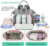 Darrahopens Baby & Kids > Strollers > Stroller & Pram Accessories Convertible Diaper Bag - Wide Opening - 14 Pockets - Stylish - Baby Changing Bag - with Stroller Buckle - Diaper Bag - Waterproof (Gray)