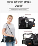 Darrahopens Baby & Kids > Strollers > Stroller & Pram Accessories Pink and Black Stitching Universal Stroller Organiser Caddy with Insulated Cup Holders and Detachable Wristlet