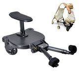 Darrahopens Baby & Kids > Strollers > Stroller & Pram Accessories Universal Pram Board Seat and Stand Up Adjustable Buggy Board Pushchair with Bear Pattern Removable Seat Fits Most Strollers Holds Children Up to 25kg