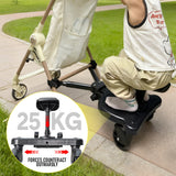 Darrahopens Baby & Kids > Strollers > Stroller & Pram Accessories Universal Pram Board Seat and Stand Up Adjustable Buggy Board Pushchair with Bear Pattern Removable Seat Fits Most Strollers Holds Children Up to 25kg