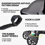 Darrahopens Baby & Kids > Strollers > Stroller & Pram Accessories Universal Pram Board Seat and Stand Up Adjustable Buggy Board Pushchair with Bear Pattern Removable Seat Fits Most Strollers Holds Children Up to 25kg