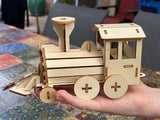 Darrahopens Baby & Kids > Toys Build and Paint your own locomotive train Kids wood model toy train-plywood DIY kit