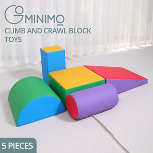 Darrahopens Baby & Kids > Toys GOMINIMO 5PCS Soft Foam Blocks Indoor Climbing Playset for Babies and Kids