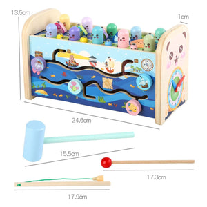 Darrahopens Baby & Kids > Toys Gominimo Toddler Sensory Toys with Hammering Pounding and Fishing Game GO-TST-100-HX