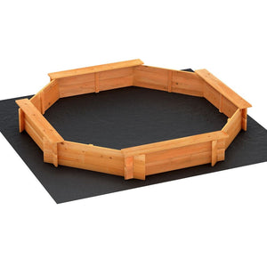 Darrahopens Baby & Kids > Toys Keezi Kids Sandpit Wooden Play Large Round Outdoor Sand Pit Box with Cover 182cm