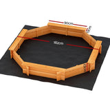 Darrahopens Baby & Kids > Toys Keezi Kids Sandpit Wooden Play Large Round Outdoor Sand Pit Box with Cover 182cm