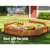 Darrahopens Baby & Kids > Toys Keezi Kids Sandpit Wooden Play Large Round Outdoor Sand Pit Box with Cover 182cm