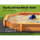 Darrahopens Baby & Kids > Toys Keezi Kids Sandpit Wooden Play Large Round Outdoor Sand Pit Box with Cover 182cm