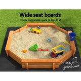 Darrahopens Baby & Kids > Toys Keezi Kids Sandpit Wooden Play Large Round Outdoor Sand Pit Box with Cover 182cm