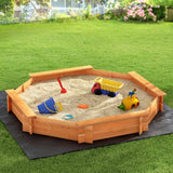 Darrahopens Baby & Kids > Toys Keezi Kids Sandpit Wooden Play Large Round Outdoor Sand Pit Box with Cover 182cm