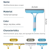 Darrahopens Commercial > Commercial Others > Commercial Cleaning Equipment 2-PCS Yellow 3-in-1 Window Squeegee with Built-in Spray Bottle and TPR Scraper for Glass and Car Windshields Professional Multi-Purpose Local Cleaning Solution