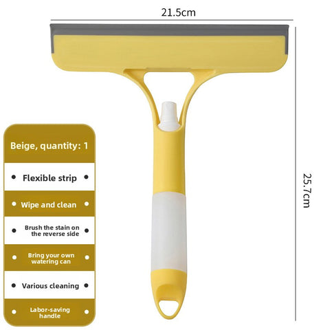 Darrahopens Commercial > Commercial Others > Commercial Cleaning Equipment 2-PCS Yellow 3-in-1 Window Squeegee with Built-in Spray Bottle and TPR Scraper for Glass and Car Windshields Professional Multi-Purpose Local Cleaning Solution