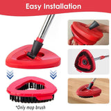 Darrahopens Commercial > Commercial Others > Commercial Cleaning Equipment 2PCS Triangle Rotating Mop Head Replacement Floor Brush Universal Cleaning Mop