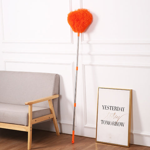 Darrahopens Commercial > Commercial Others > Commercial Cleaning Equipment Orange Long Handle Ceiling Fan Duster with Hollow Microfiber Head and Extendable Stainless Steel Pole for High Reach Home Cleaning Efficiency